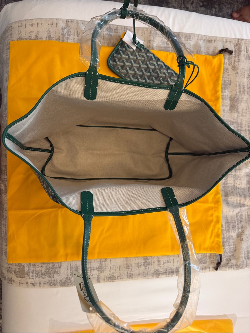 Goyard Saint Louis PM Tote Green Goyardine NEW w/ Receipt - Picture 5 of 14